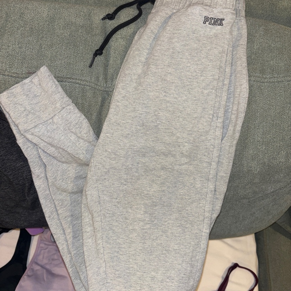 PINK Victoria's Secret Light Gray joggers